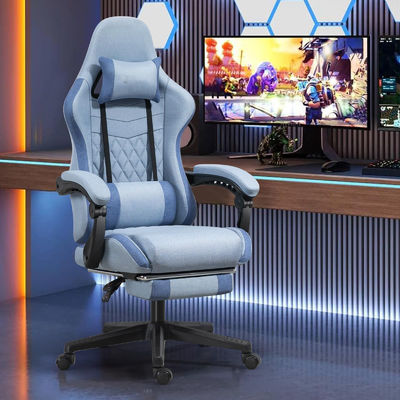 ALINUNU Iron Metal Type Swivel Chair Computer Gaming Chair with Footrest and Massage