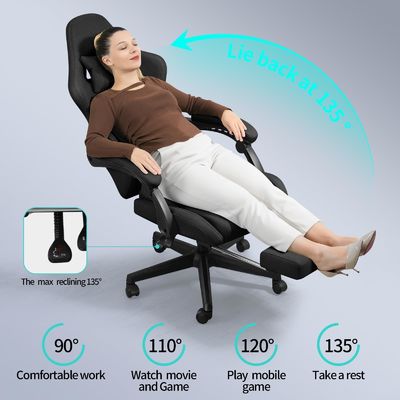 Ergonomic Adjustable Desk Computer Gaming Chair with Footrest Massage Customized Color