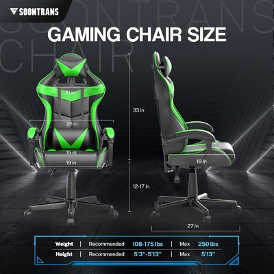 250 Pounds Maximum Weight Recommendation Ergonomic Gamer Chair with Massage Function