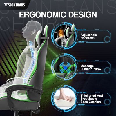 250 Pounds Maximum Weight Recommendation Ergonomic Gamer Chair with Massage Function