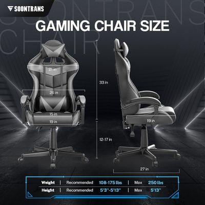 Metal Type Iron Ergonomic Gamer Chair with Massage and Adjustable Height