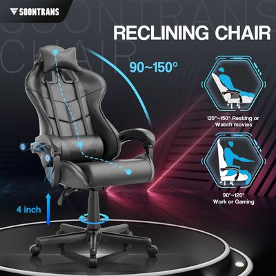 Ergonomic Gamer Chair with Massage Adjustable Height and Item Weight 14.3 Pounds