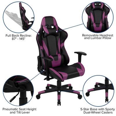 Racing Office Ergonomic Computer PC Adjustable Swivel Chair by ALINUNU Modern Design