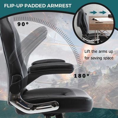 Synthetic Leather Swivel Chair ALINUNU Ergonomic Computer Gaming Chair for Home Racing