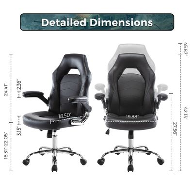 Synthetic Leather Swivel Chair ALINUNU Ergonomic Computer Gaming Chair for Home Racing