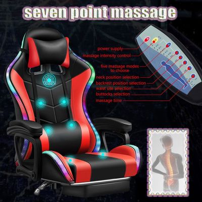 Modern Style ALINUNU RGB Gaming Chair with 360 Swivel Function and Massage Feature