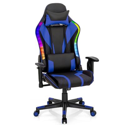 Customize Ergonomic Video Gaming Chair with RGB LED Lights and Adjustable Design