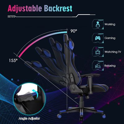 Customize Ergonomic Video Gaming Chair with RGB LED Lights and Adjustable Design