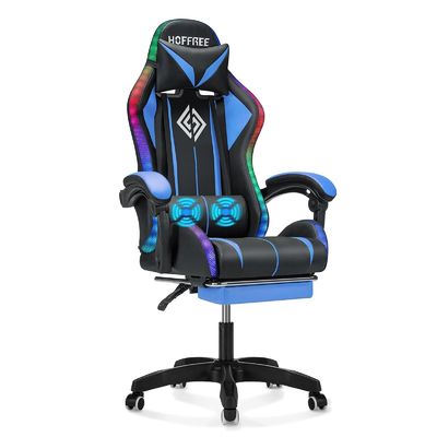 ALINUNU Direct Ergonomic Computer Massage Gaming Chair with Footrest and LED Lights