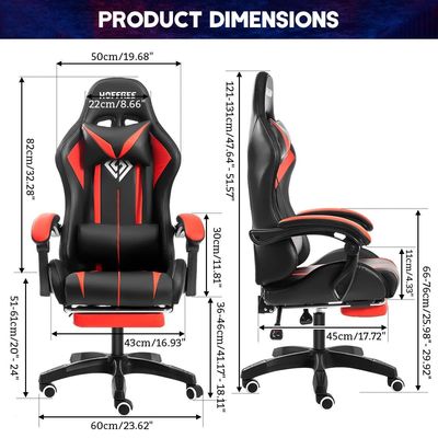 Customize ALINUNU Ergonomic Computer Massage Gaming Chair with LED Lights and Footrest
