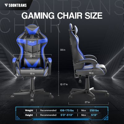 ALINUNU Ergonomic Gamer Chair with Massage and Synthetic Leather