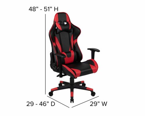 Racing Gaming Chair with Ergonomic Design and Product Dimensions of 29&quot;D x 29&quot;W x 48&quot;H