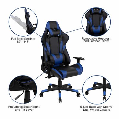 ALINUNU Modern Design Gaming Chair with Adjustable Swivel and 280 Pounds Capacity