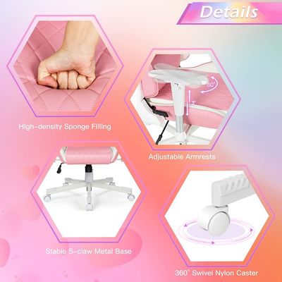 Customized Color Racing Style Gaming Chair with Adjustable Lumbar Support and Headrest