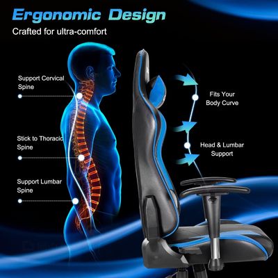 ALINUNU Gaming Chair Racing Style Chair with Adjustable Lumbar Support and Headrest
