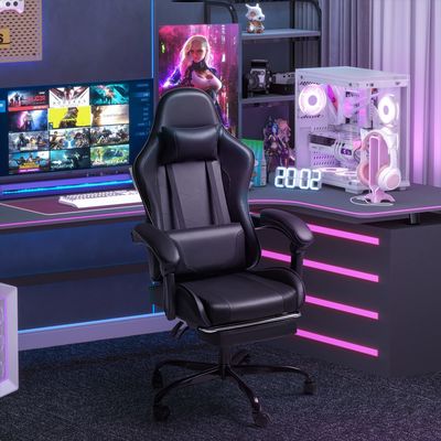 41.9 Pounds Video Racing Gaming Chair Ergonomic Swivel Seat Headrest 3 Gas Lifts