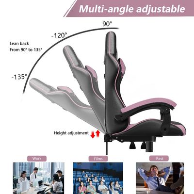 Adjustable Racing Gaming Chair with Headrest and Lumbar Support 15 Kilograms Item Weight
