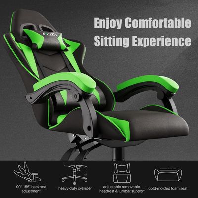 Customized Color Metal Type Iron Racing Gaming Chair with Headrest and Lumbar Support