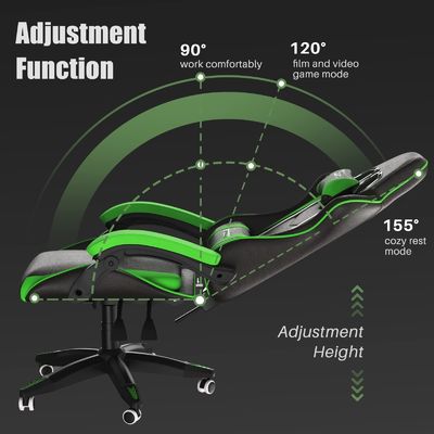 Customized Color Metal Type Iron Racing Gaming Chair with Headrest and Lumbar Support