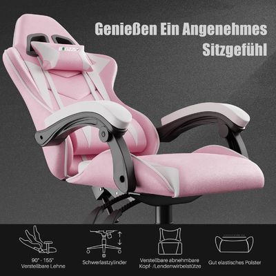 3 Gas Lift Reclining Video Game Chair with Headrest and Lumbar Support Comfortable