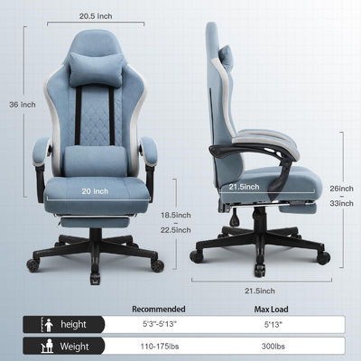 ALINUNU High Back Racing Gaming Chair with Adjustable Height and 360 Swivel Function
