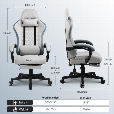 Customized Color Racing Gaming Chair with 360 Swivel/ Height Adjust/Recliner Function