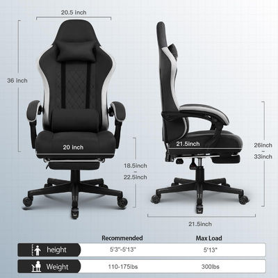 360 Swivel/ Height Adjust/Recliner High Back Ergonomic Computer Gaming Chair ALINUNU