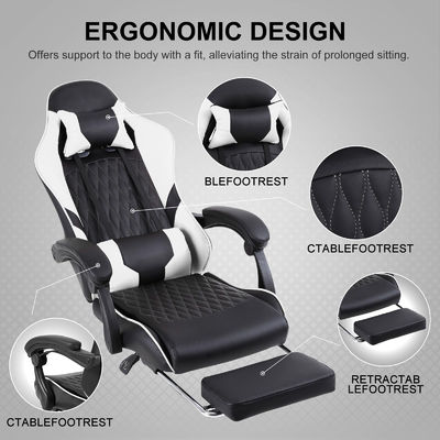 Competitive Iron Metal Computer Racing Gaming Chair with Footrest and Lumbar Support