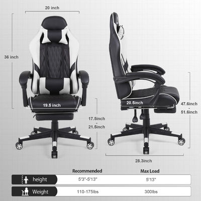 Competitive Iron Metal Computer Racing Gaming Chair with Footrest and Lumbar Support