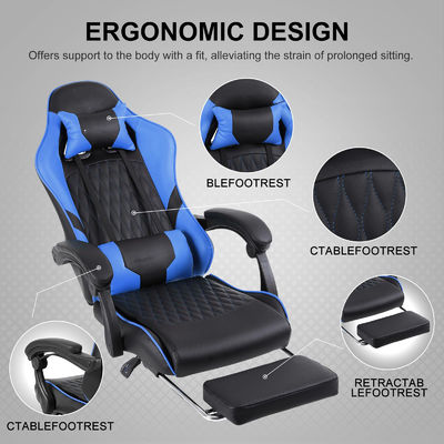 Modern Design Customized Color Racing Gaming Chair with Footrest and Lumbar Support