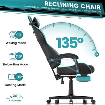 Racing Gaming Chairs for Adult Teens Swivel Chair Product Dimensions 24&quot;D x 21&quot;W x 52&quot;H