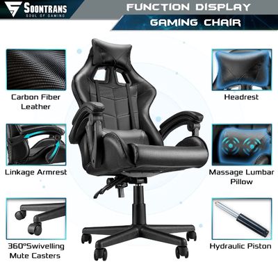 35.2 lbs Item Weight Racing Gaming Chair with Lumbar Support High Back Ergonomic Design
