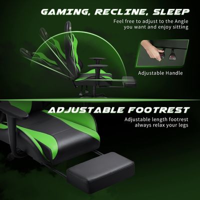 Ergonomic Gamer Chair with Footrest Racing and Gaming Customized