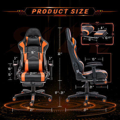 360 Swivel High Back Adjustable Computer Racing Chair with Footrest and Height Adjust
