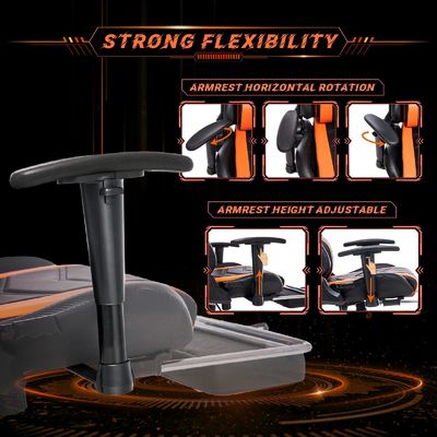 360 Swivel High Back Adjustable Computer Racing Chair with Footrest and Height Adjust