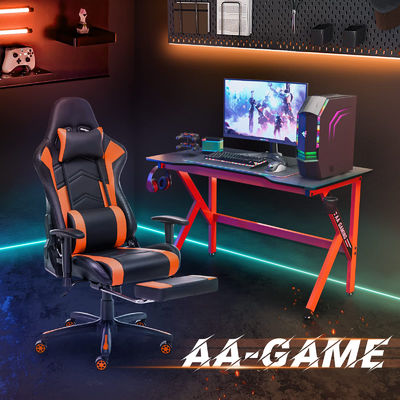 360 Swivel High Back Adjustable Computer Racing Chair with Footrest and Height Adjust