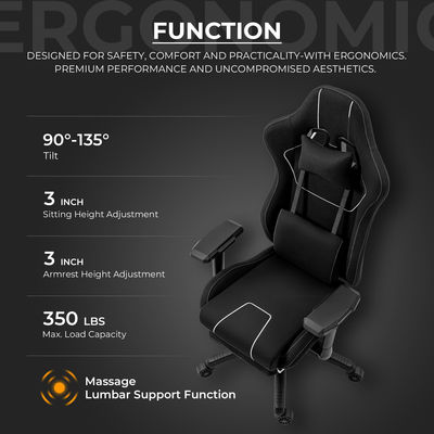 Custom Color Adjustable Ergonomic Gamer Chair with Massage Lumbar Support and Footrest