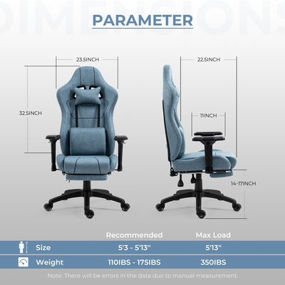 Custom Color Ergonomic Gamer Chair with Massage Lumbar Support and Footrest ALINUNU