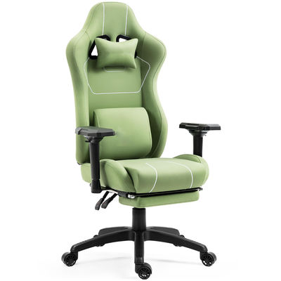 Home Office Gaming Chair with Massage Lumbar Support and Footrest in Modern Design