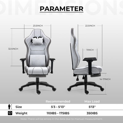 Custom Color Ergonomic Gaming Chair with Massage Lumbar Support and Adjustable Height