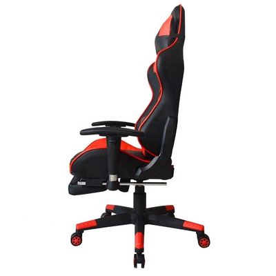Computer Gamer Modern Office Gaming Chair with Footrest and 2D Adjustable PU Armrests