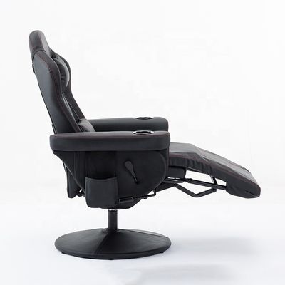 Comfortable Gaming Chair with Adjustable Footrest and Durable Fabric Armrest