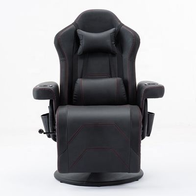 Comfortable Gaming Chair with Adjustable Footrest and Durable Fabric Armrest