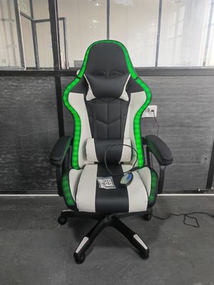 Removable Cover Synthetic Leather Gaming Massage Chair with RGB Lights and Speakers