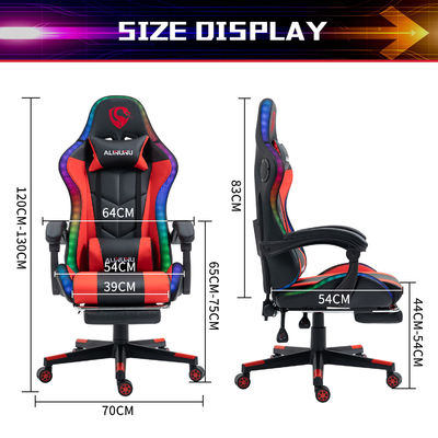 Removable Cover Synthetic Leather Gaming Massage Chair with RGB Lights and Speakers