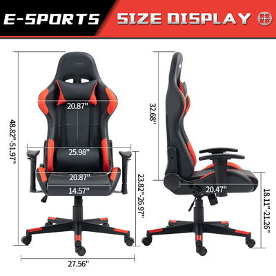 ALINUNU Racing Game Chair Height-Adjustable Swivel Office Pc Computer Gaming Chair