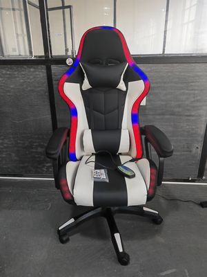 Height Adjustable Armrest RGB LED Gaming Chair with Massage Swivel Style and Speakers