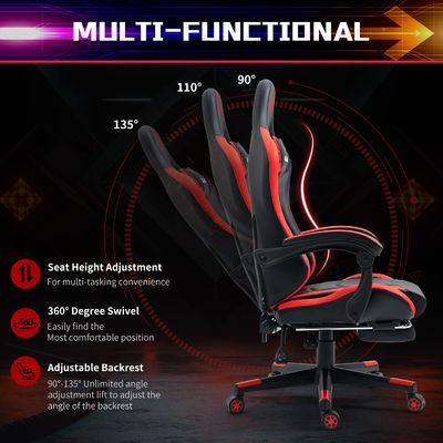 Mail Packing Gaming Chair with Footrest 360 Degree Rotation and Height Adjustment