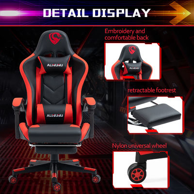 Mail Packing Gaming Chair with Footrest 360 Degree Rotation and Height Adjustment