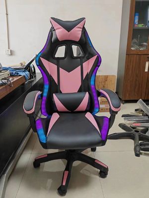 RGB Gaming Chair with Lights and Speakers PU Leather Massage Computer Game Chair